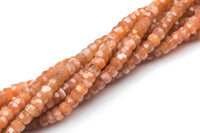 Natural Sunstone Faceted Roundel 8-9mm Full 15.5 Inch Strand AAA Quality Gemstone Beads