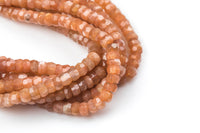 Natural Sunstone Faceted Roundel 8-9mm Full 15.5 Inch Strand AAA Quality Gemstone Beads