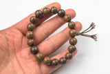 Wood Bracelet- One size fits all- On strong stretchy string-15mm- Buddhist Prayer Bracelet