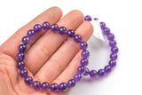 Natural SUPER HIGH QUALITY Amethyst Bracelet - 8mm - One Size Fits All Gemstone Beads