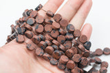 Natural Mahogany Jasper Beads Matte Beads - Coin Shaped 10mm - 1 strand ~15.5" - Special Exclusive Item Gemstone Beads