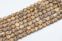 Natural Picture Jasper Beads Matte Beads - Heart Shaped 10mm - 1 strand ~15.5" - Special Exclusive Item Gemstone Beads