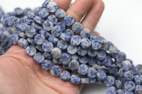 Natural Sodalite Beads Matte Beads - Blue Coin Shaped 10mm - 1 strand ~15.5" - Special Exclusive Item Gemstone Beads