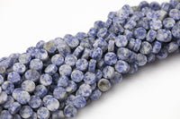 Natural Sodalite Beads Matte Beads - Blue Coin Shaped 10mm - 1 strand ~15.5" - Special Exclusive Item Gemstone Beads