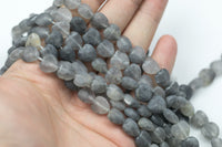 Natural Gray Cloudy Quartz Beads Matte Gray Cloud Quartz Beads - Puffy Heart Shaped 10mm - 1 strand ~15.5" - Special Exclusive Item