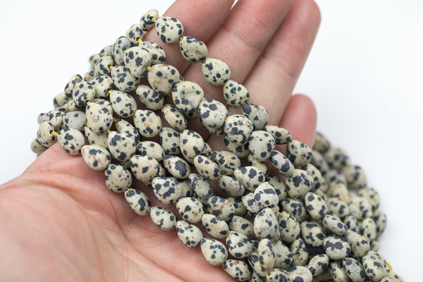 Natural Dalmatian Jasper Beads Matte Dalmatian Jasper Beads - Puffy Heart Shaped 10mm - 1 strand ~15.5" - Special Exclusive Item