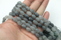 Natural Gray Cloudy Quartz Beads Matte Gray Cloud Quartz Beads - Barrel Tube Shaped 12x8mm - 1 strand ~15.5" - Special Exclusive Item