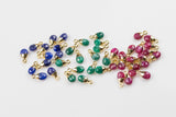 Birthstone Drops Small Petite Cute Drops Briolette Teardrop Charms / Pendants ~6x13mm - Quartz Tourmaline Aquamarine Peridot Amethyst Rose