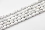 Natural White Howlite Matte Beads White Howlite Beads - Barrels Tubes Shaped 10x15mm - 1 strand ~15.5" - Special Exclusive Item