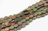 Natural Unakite Matte Oval Beads Unakite Beads - Oval Shaped 14x10mm - 1 strand ~15.5" - Special Exclusive Item Gemstone Beads