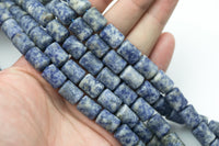 Natural Sodalite Matte Oval Beads Blue Sodalite Beads - Barrel Tube Shaped 14x10mm - 1 strand ~15.5" - Special Exclusive Item