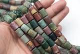 Natural Indian Agate Matte Oval Beads Indian Agate Beads - Barrel Tube Shaped 14x10mm - 1 strand ~15.5" - Special Exclusive Item