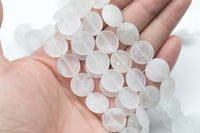 Natural Peruvian Quartz Matte Beads Quartz Beads - 16mm Coin - 1 strand ~15.5" - Special Exclusive Item Gemstone Beads