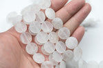 Natural Peruvian Quartz Matte Beads Quartz Beads - 16mm Coin - 1 strand ~15.5" - Special Exclusive Item Gemstone Beads