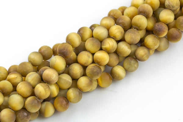 Natural Golden Tiger's Eye Tiger Eye Matte Round Beads High Quality, Full Strand 6mm, 8mm, 10mm, or 14mm Beads AAA Quality AAA Quality