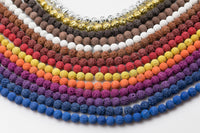 10mm Lava Rock Beads Multicolor Natural Round Loose - Color Colored Lava Beads - Full 15.5" Strands - Wholesale Pricing