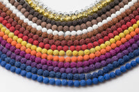 6mm Lava Rock Beads Multicolor Natural Round Loose - Color Colored Lava Beads - Full 15.5" Strands - Wholesale Pricing