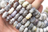Natural Dendrite Opal Large Faceted Roundel Nuggets - Very Nice Hand Cut Beads - About 15mm - 16" Strand AAA Quality Gemstone Beads