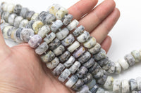 Natural Dendrite Opal Large Faceted Roundel Nuggets - Very Nice Hand Cut Beads - About 15mm - 16" Strand AAA Quality Gemstone Beads