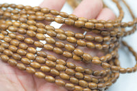 Natural 2 Strands Wood Beads - Barrels - Brown Color - ~8x5mm - 2 strands ~15" Gemstone Beads