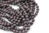 Natural Matte Red Garnet Beads- Round, 4mm 6mm 8mm 10mm 12mm- In Full 15.5 Inch Long Strand - Bulk order AAA Quality Smooth Gemstone Beads