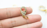3 Lobster Clasps - Pave Crystal Medium Size Double Sided - Gold or Gunmetal Marcasite - 11*20mm - 3 pcs
