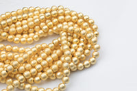 Matte Gold COLOR Hematite Smooth Round- 2mm,3mm,4mm, 6mm, 8mm, 10mm