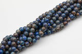 Gorgeous Blue Flower Agate, High Quality in Smooth Round- 4mm, 6mm, 8mm, 10mm, 12mm 14mm -Full Strand 15.5 inch Strand