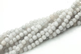 Light Gray Jade Smooth Round 4mm 6mm 8mm 10mm 12mm - Single or Bulk - 15.5" AAA Quality