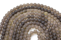 Natural Smokey Quartz beads, Matte Round, Full Strand, 4mm, 6mm, 10mm, or 12mm beads Gemstone Beads