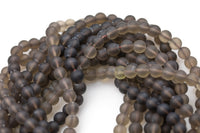 Natural Smokey Quartz beads, Matte Round, Full Strand, 4mm, 6mm, 10mm, or 12mm beads Gemstone Beads