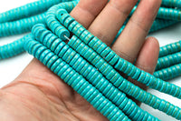 Natural 6mm 8mm 10mm Magnesite Turquoise Heishi Rondelle 16" Gemstone Beads