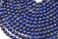 Natural Lapis, No Dye High Quality in Faceted Round, 4mm, 6mm, 8mm, 10mm- Full 15.5 Inch Strand Gemstone Beads