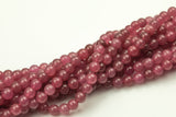 Natural Strawberry Sorbet Jade Round Beads 4mm 6mm 8mm 10mm 12mm - Single or Bulk - 15.5" Smooth Gemstone Beads