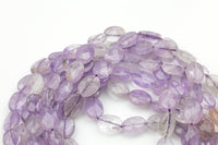 Natural Pink Amethyst - Faceted Oval Beads- High Quality- 3 sizes- Full Strand 16" - 22 Pieces Gemstone Beads