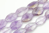 Natural Pink Amethyst- Faceted Oblong Hexagon Beads- High Quality- Full Strand 16" - 24*36mm Gemstone Beads