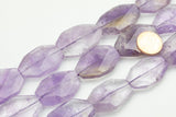 Natural Pink Amethyst- Faceted Oblong Hexagon Beads- High Quality- Full Strand 16" - 24*36mm Gemstone Beads