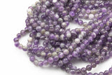 Natural AMETHYST Gemstone Beads Smooth Round- 6mm-Full Strand 15.5 inch Strand