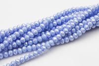 8mm Crystal Rondelle - 2 or 5 or 10 STRANDS- Sky Blue AB