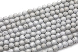 Natural DRUZY AGATE Beads-- Platinum Silver- 8mm, 10mm, 12mm. Full 15.5 inch strand Gemstone Beads