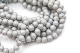 Natural DRUZY AGATE Beads-- Platinum Silver- 8mm, 10mm, 12mm. Full 15.5 inch strand Gemstone Beads