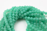 6mm/8mm/10mm- Chrysoprase JADE Matte Smooth Round- Single or Bulk- 15.5" New Jade