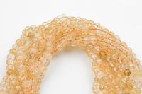 Natural CITRINE Faceted Round- 6mm, 8mm, 10mm, 12mm- Full 16 inch Strand Gemstone Beads