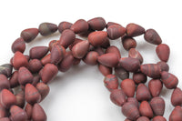 Natural Red Jasper- Matte Teardrop- Beads- 2 Sizes- Special Shape- Full Strand- 16 Inches Gemstone Beads