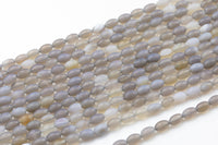 Natural Gray Agate- Matte Barrel Shape-3 Sizes- Special Shape- Full Strand- 16 Inches Gemstone Beads