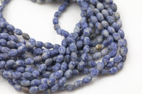 Natural Sodalite- Matte Barrel Shape-3 Sizes- Special Shape- Full Strand- 16 Inches Gemstone Beads