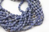 Natural Sodalite- Matte Barrel Shape-3 Sizes- Special Shape- Full Strand- 16 Inches Gemstone Beads