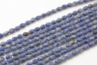 Natural Sodalite- Matte Barrel Shape-3 Sizes- Special Shape- Full Strand- 16 Inches Gemstone Beads