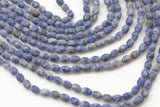 Natural Sodalite- Matte Barrel Shape-3 Sizes- Special Shape- Full Strand- 16 Inches Gemstone Beads