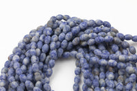 Natural Sodalite- Matte Barrel Shape-3 Sizes- Special Shape- Full Strand- 16 Inches Gemstone Beads